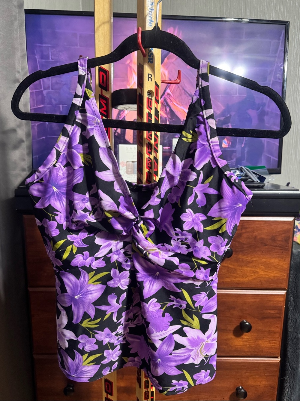 2 Floral Twist-Front Tankini Tops! Bikini Bay! Underwire! Great fit!